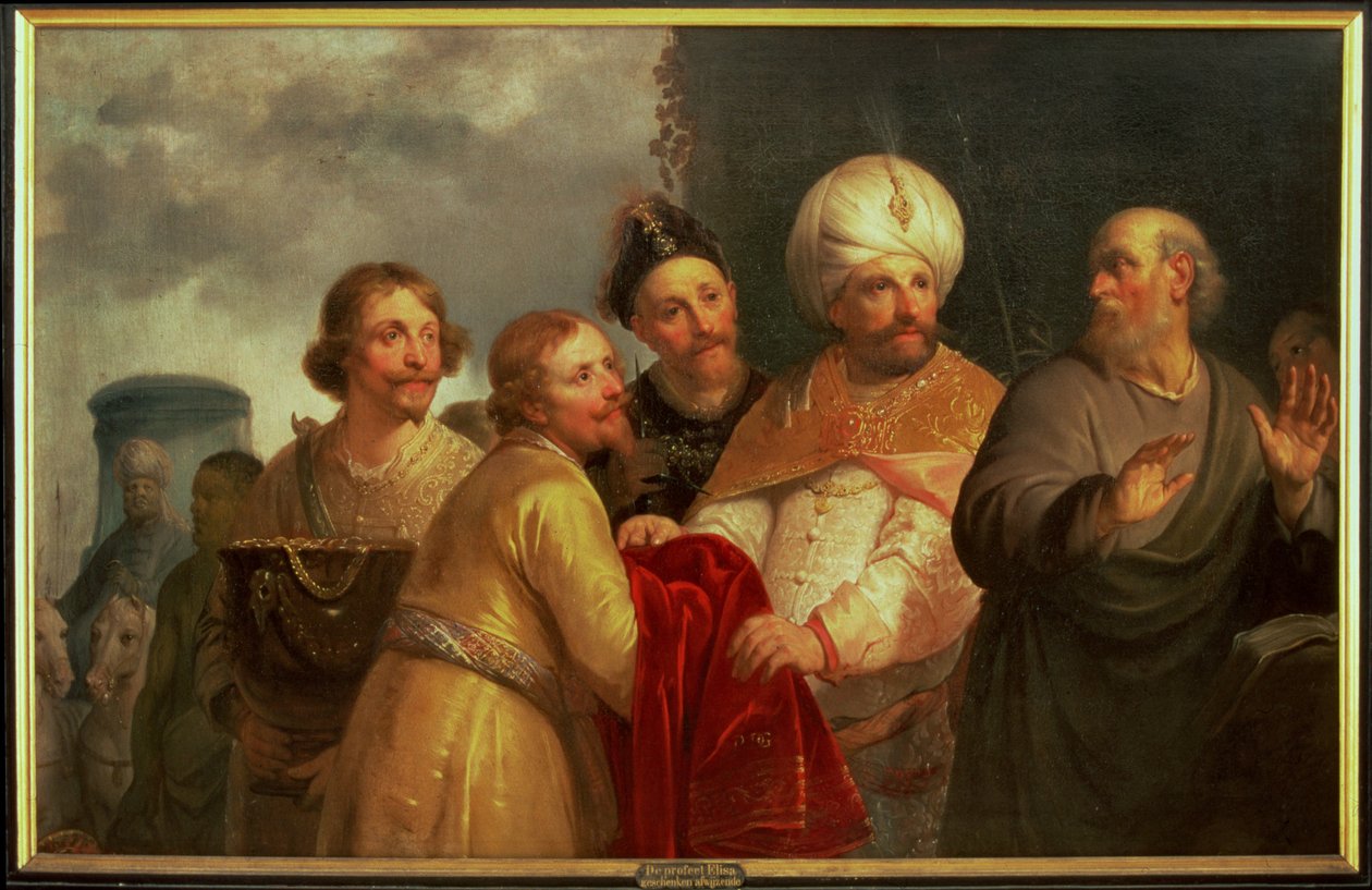 Profeten Elisa avvisar gåvor från Naaman av Pieter Fransz. de Grebber