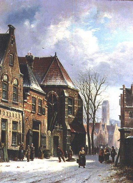 En holländsk gatubild av Pieter Gerard Vertin