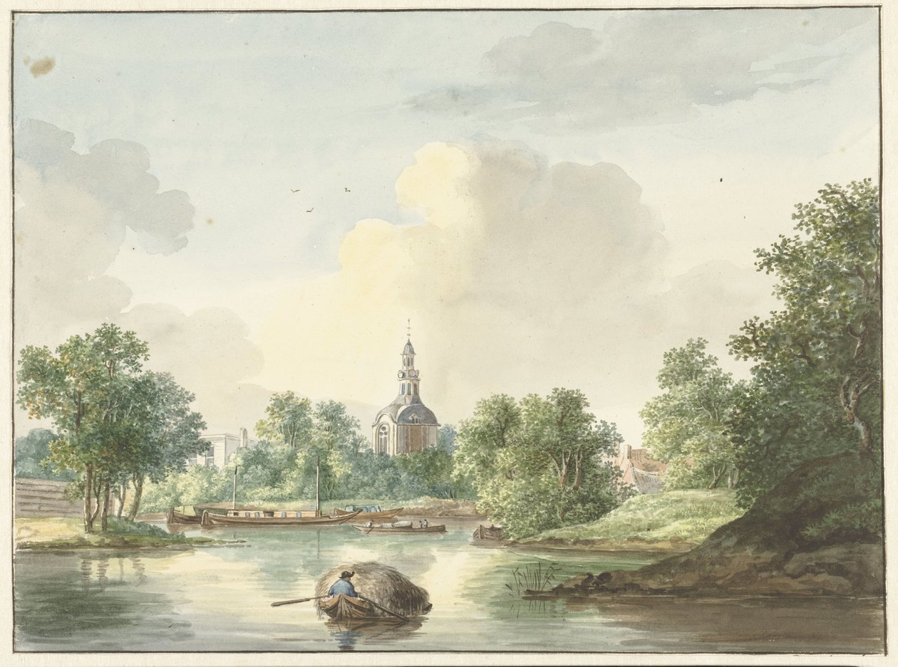 Hogewoerdse Poort i Leiden sett från Singel av Pieter Gerardus van Os
