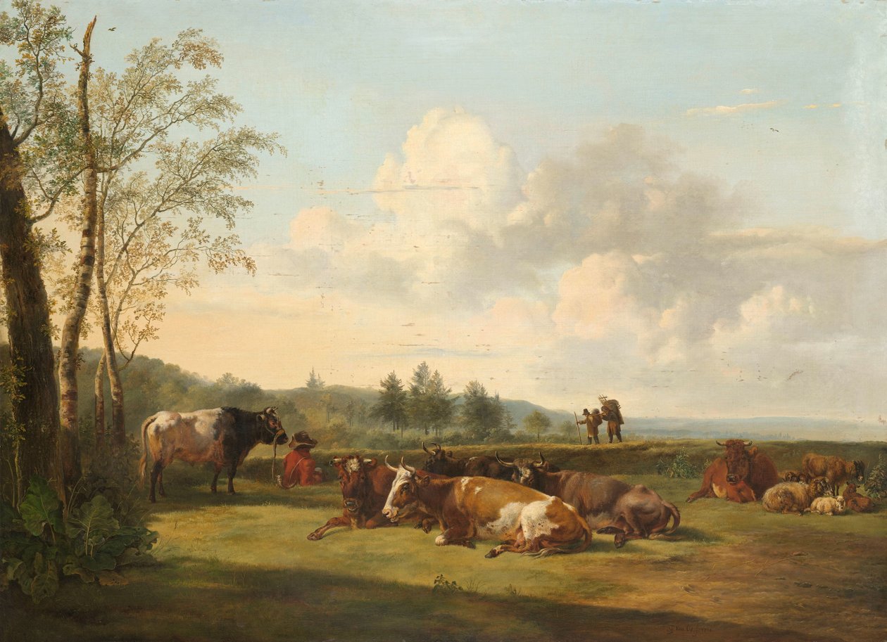 Landskap med boskap av Pieter Gerardus van Os