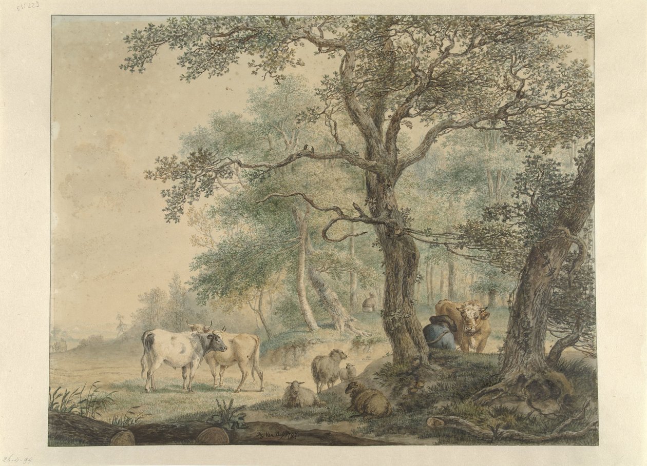 Landskap med två herdar med boskap av Pieter Gerardus van Os