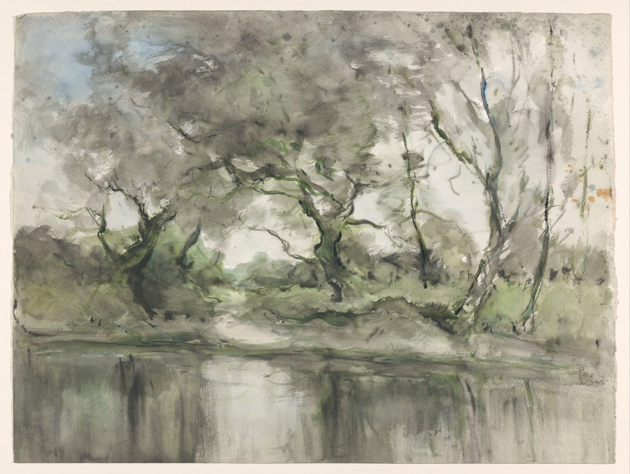 Träd vid vattenbrynet av Pieter H.J.J. Ras (signed by artist)