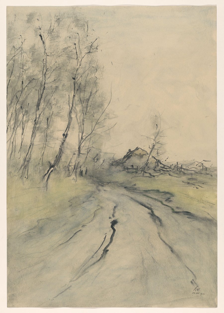 landväg av Pieter H.J.J. Ras (signed by artist)