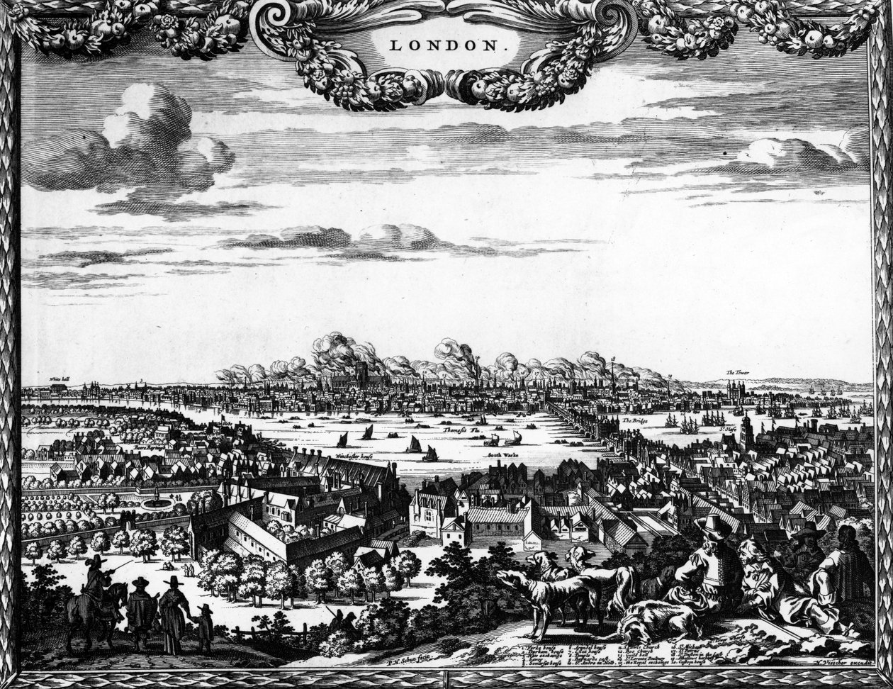 Broadside of the Great Fire of London, 1666 av Pieter Hendricksz Schut
