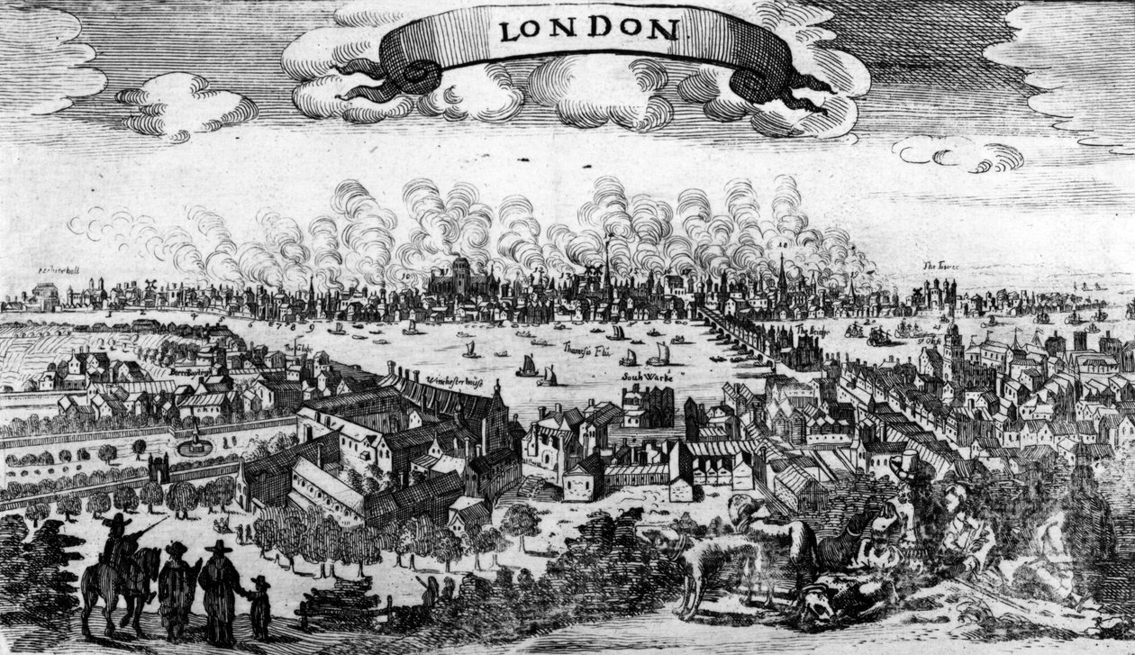 Broadside of the Great Fire of London, 1666 av Pieter Hendricksz Schut