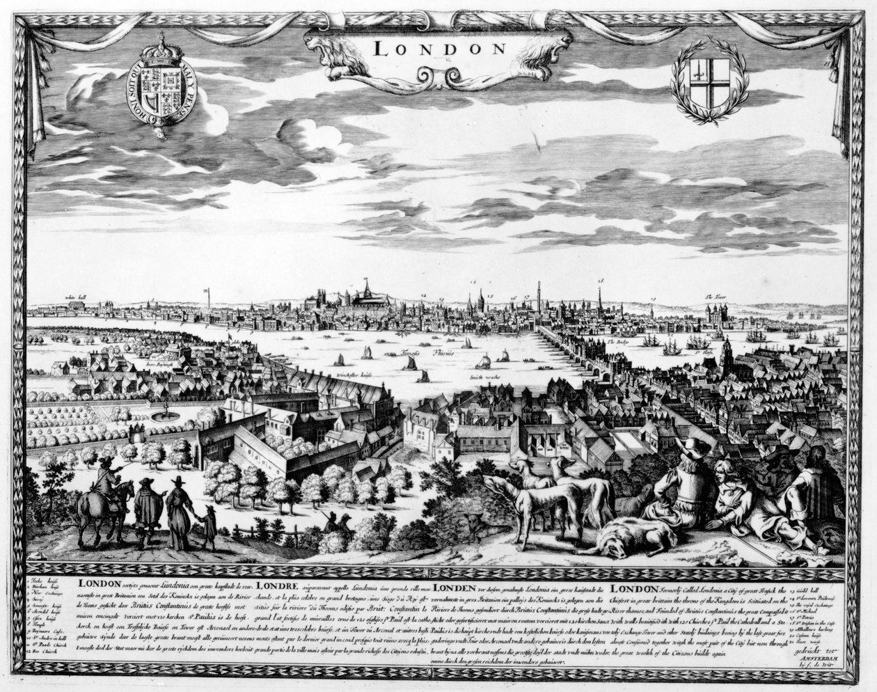Utsikt över London, ca 1700 av Pieter Hendricksz Schut