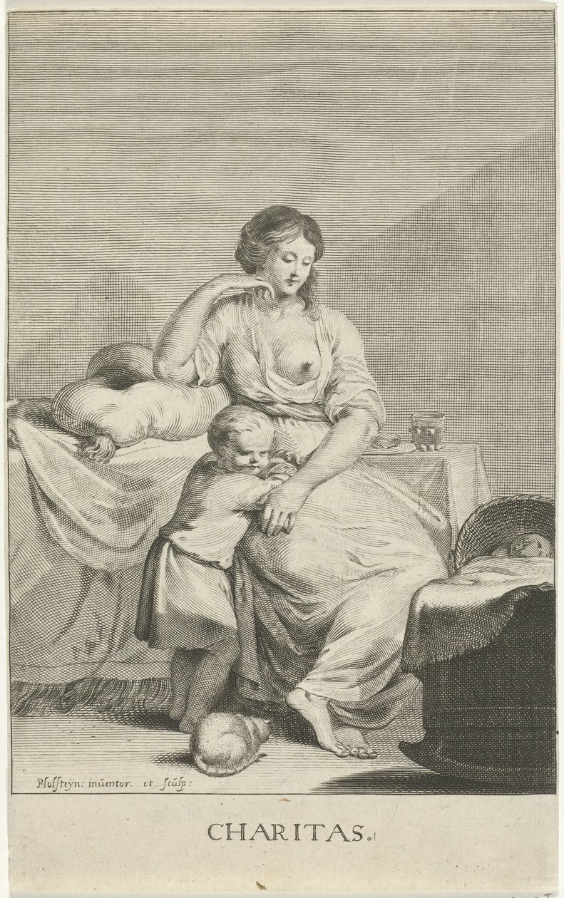 Mamma med barn Välgörenhet (titel på objekt) av Pieter Holsteyn (II)