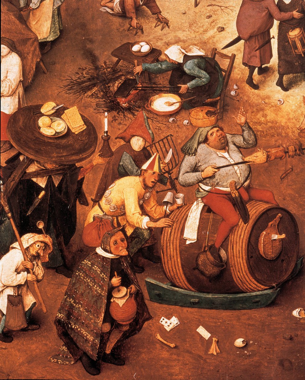 Kamp mellan karneval och fastan, detalj av Pieter I Bruegel