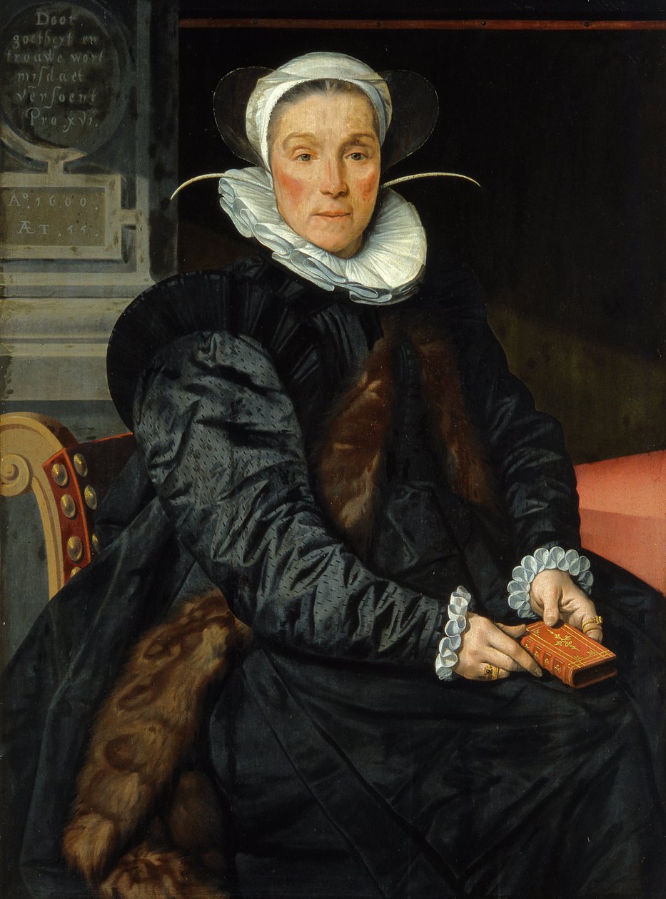 Porträtt av Susanna Taymon, fru till Christoffel Roels, 1600 av Pieter Pietersz the Elder