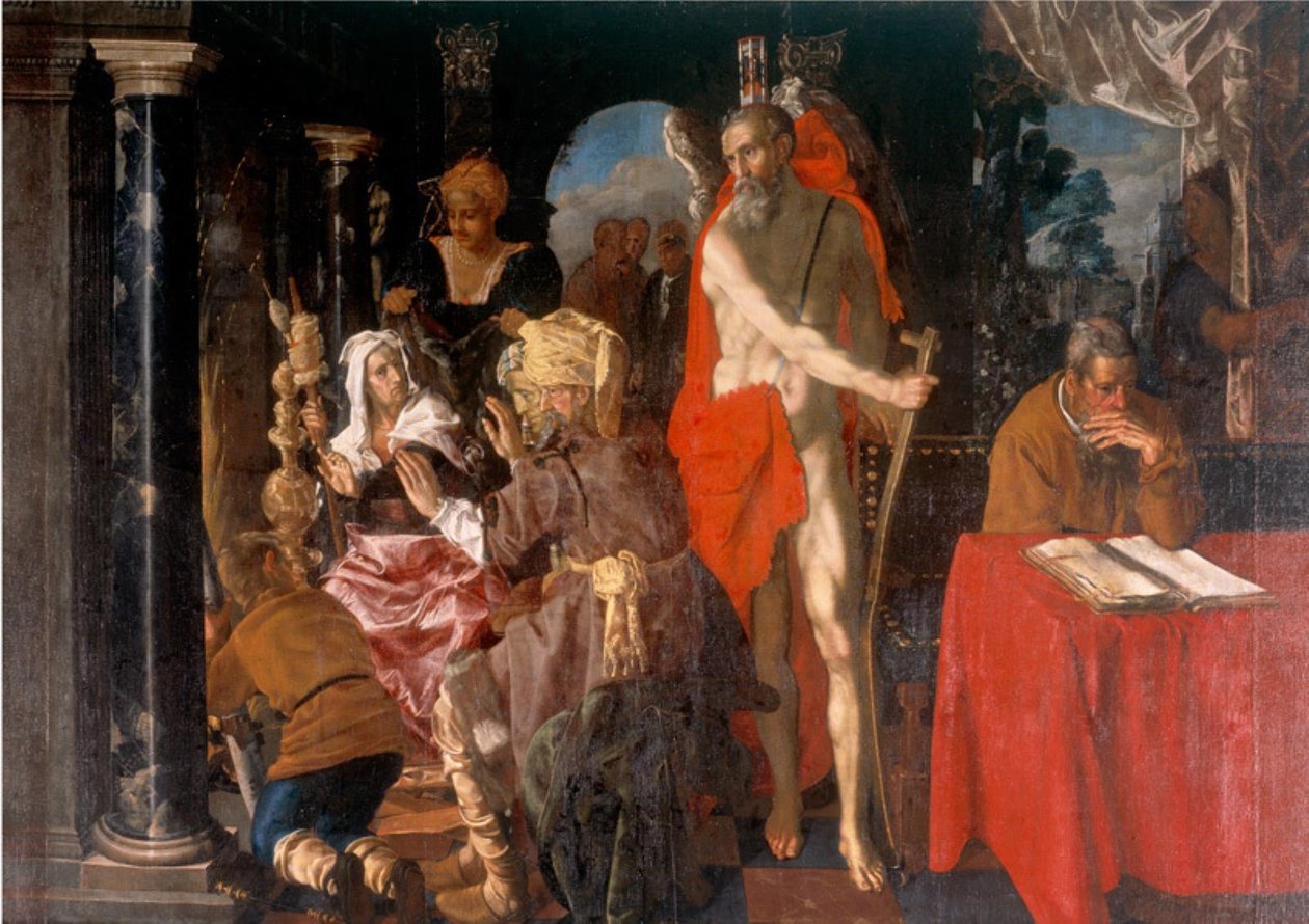Allegori över ålderdom. Tiden och den lärde av Pieter Isaacsz
