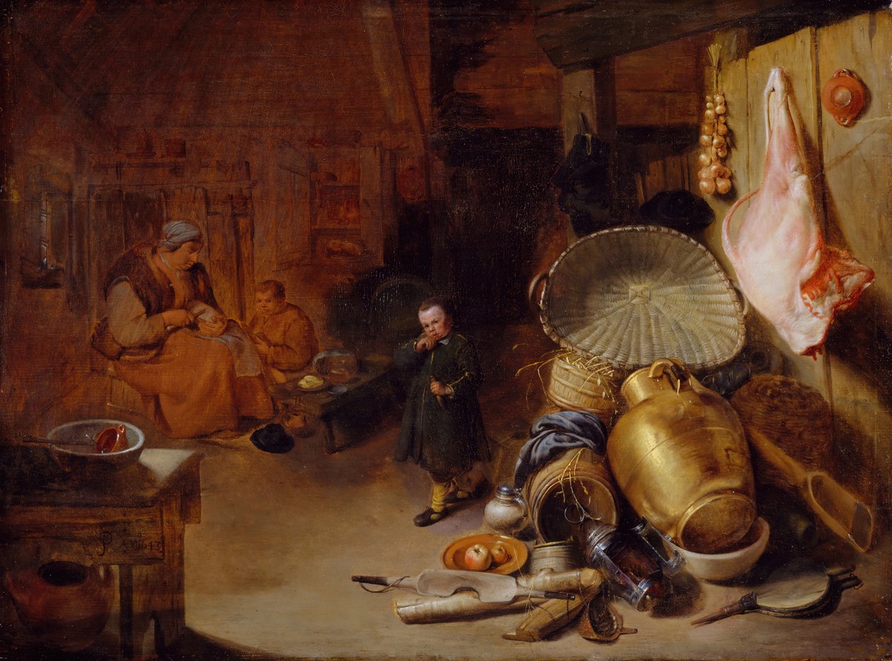 Interiör med figurer, 1643. av Pieter Jacobsz. Duyfhuijsen