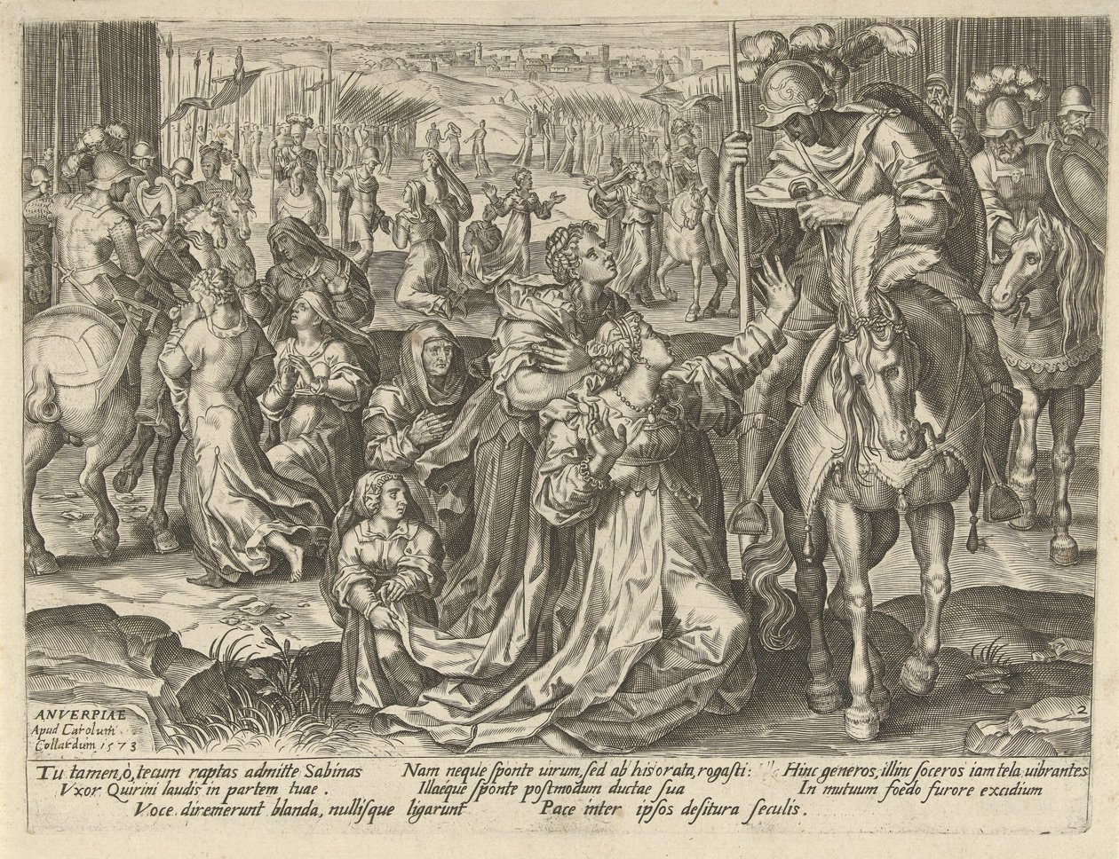 Försoning mellan sabinerna och romarna Scener ur romersk historia (serietitel) av Pieter Jalhea Furnius