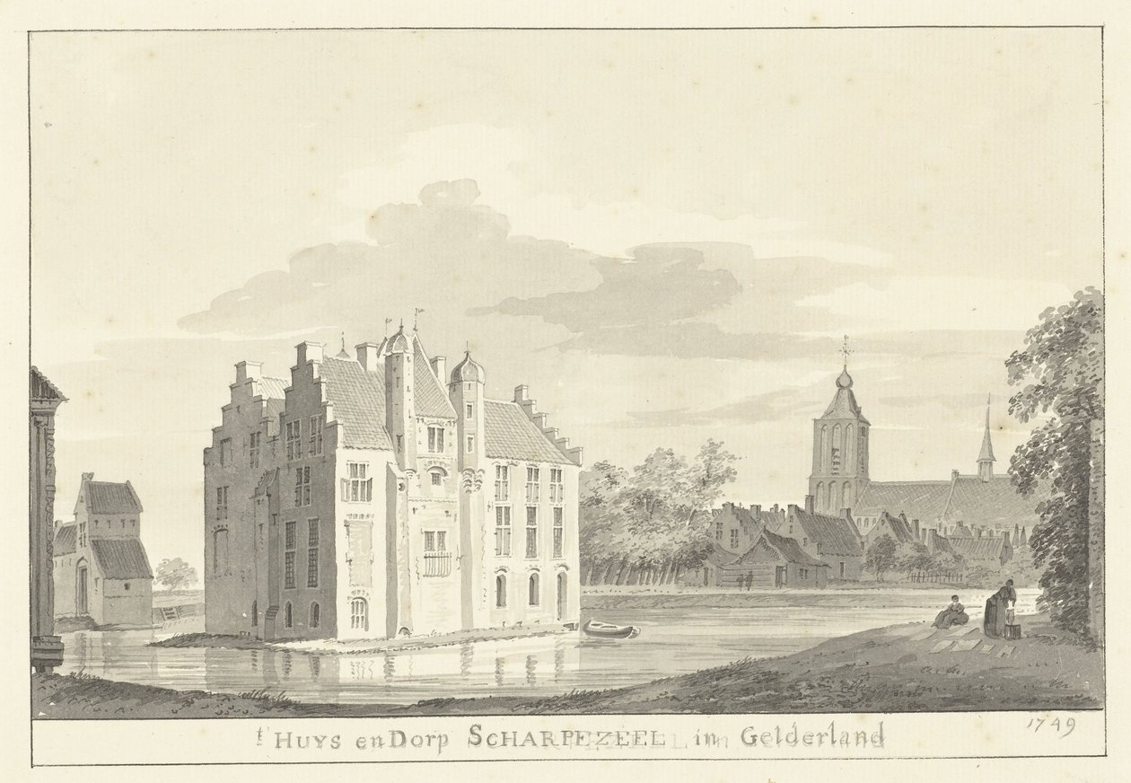 Huset och byn Scherpenzeel av Pieter Jan van Liender