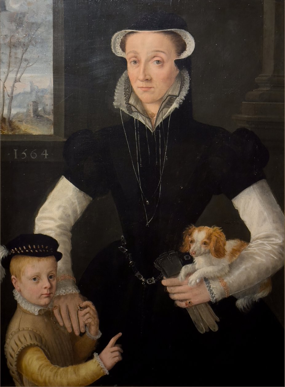 Änka med sin son av Pieter Jansz. (manner of) Pourbus