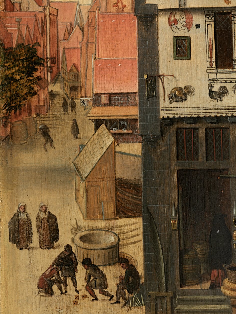 Detalj av porträtt av Jacquemyne Buuck av Pieter Jansz. Pourbus