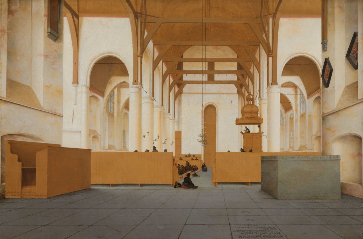 Interiör av Sint-Odulphuskerk i Assendelft Interiör av St Odulphuskerk i Assendelft, sett från koret i väster av Pieter Jansz Saenredam