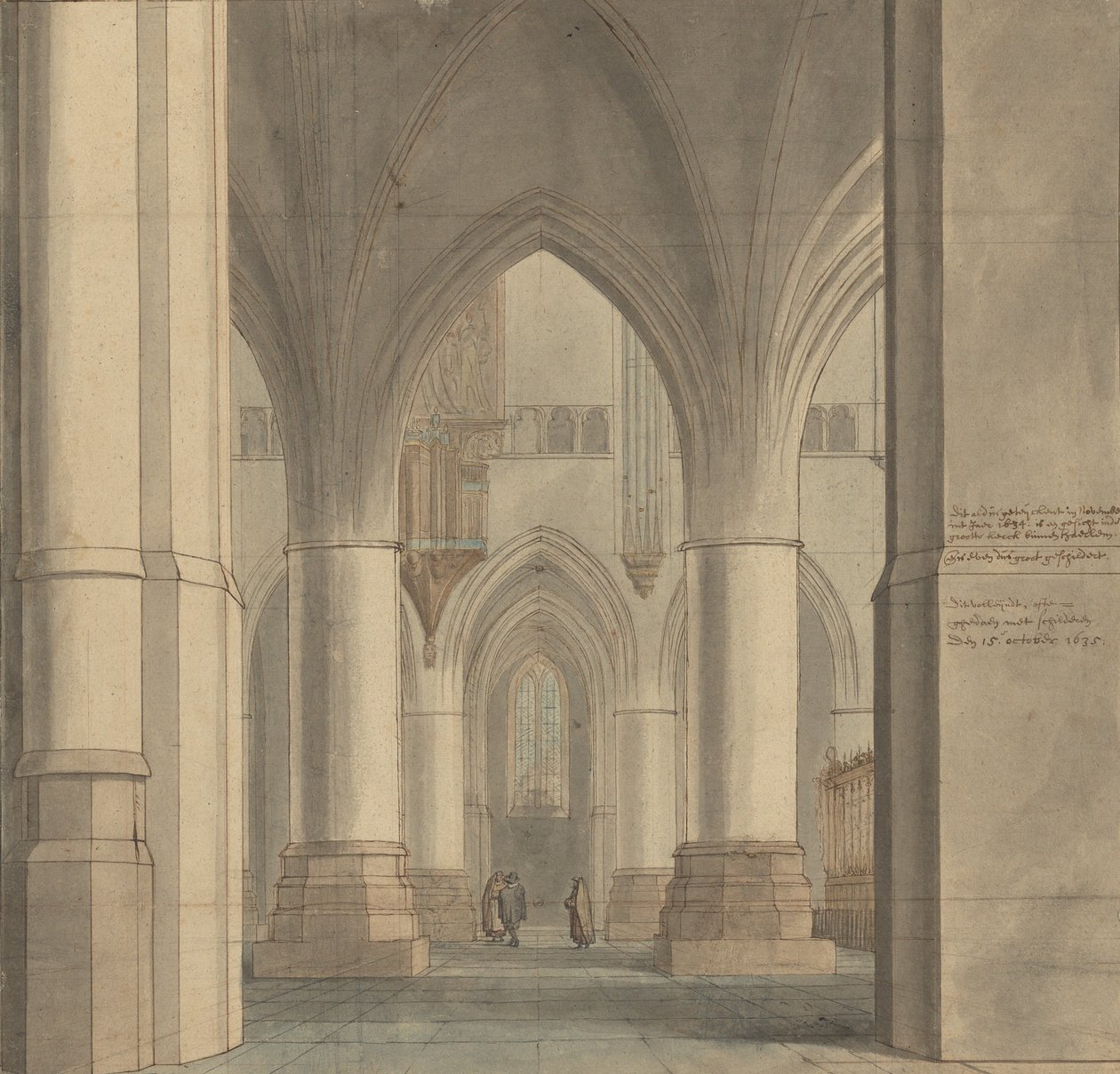 Kören och norra ambulatoriet i Sankt Bavos kyrka i Haarlem av Pieter Jansz. Saenredam