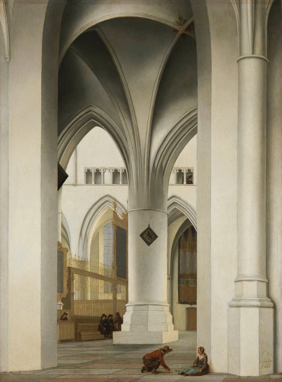 ""Utsikt över kören i St Bavo-kyrkan i Haarlem, Holland"" (Kör av St. Bavo-kyrkan i Haarlem) Målning av Pieter Saenredam (1597-1665) av Pieter Jansz Saenredam