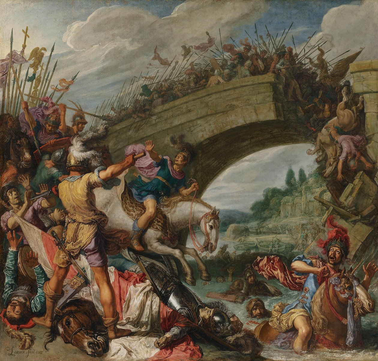 Striden mellan Konstantin och Maxentius av Pieter Lastman