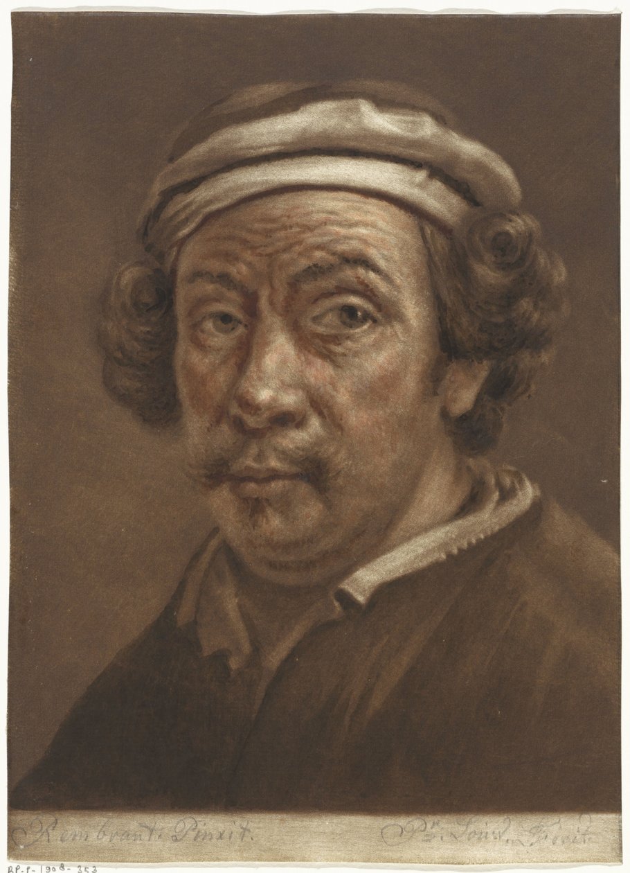 Porträtt av Rembrandt van Rijn av Pieter Louw