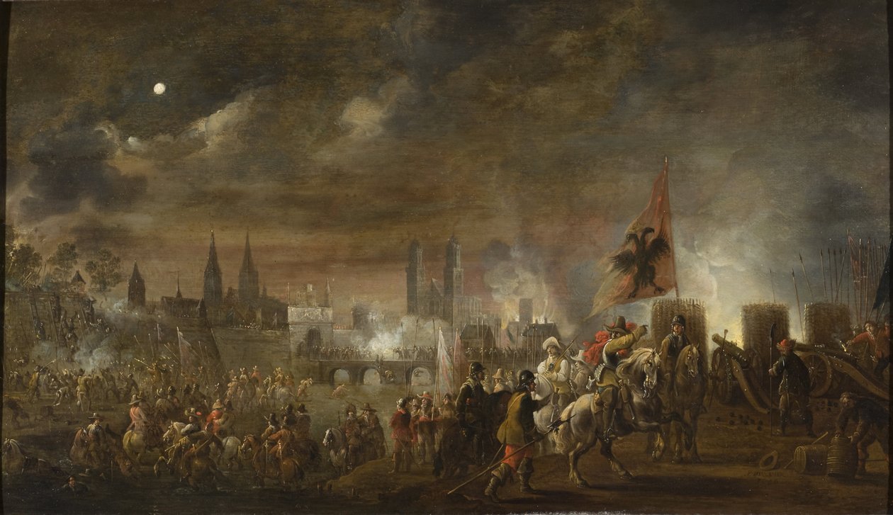 Sack of Magdeburg (Trettioåriga kriget) - Belägringen av Magdeburg av Pieter Meulener