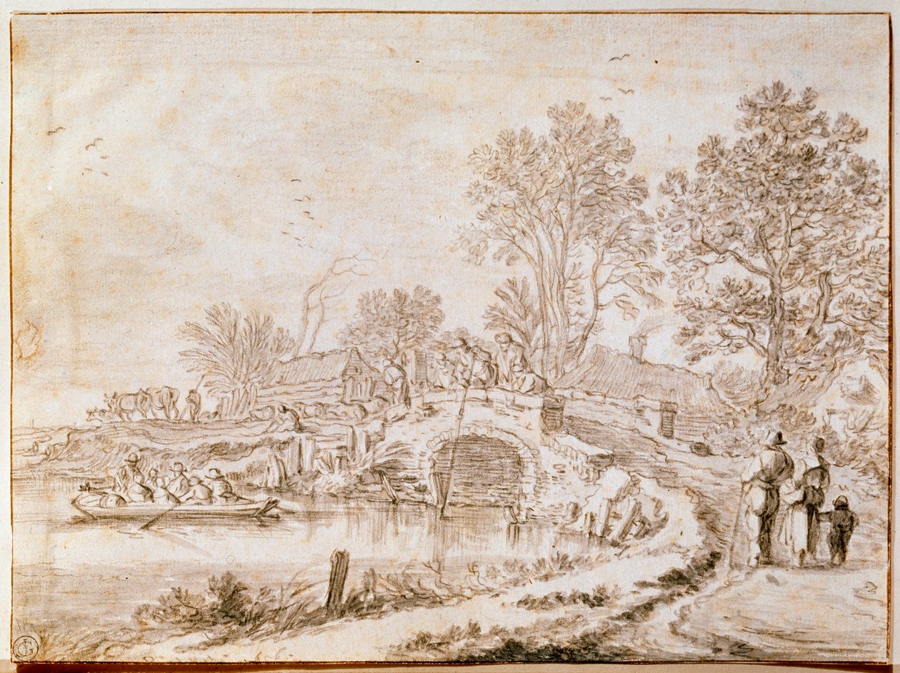 Bro över en kanalmånad i maj 1656 av Pieter Molijn