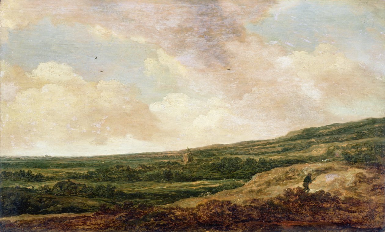 Landskap med en jägare (panel) av Pieter Molijn