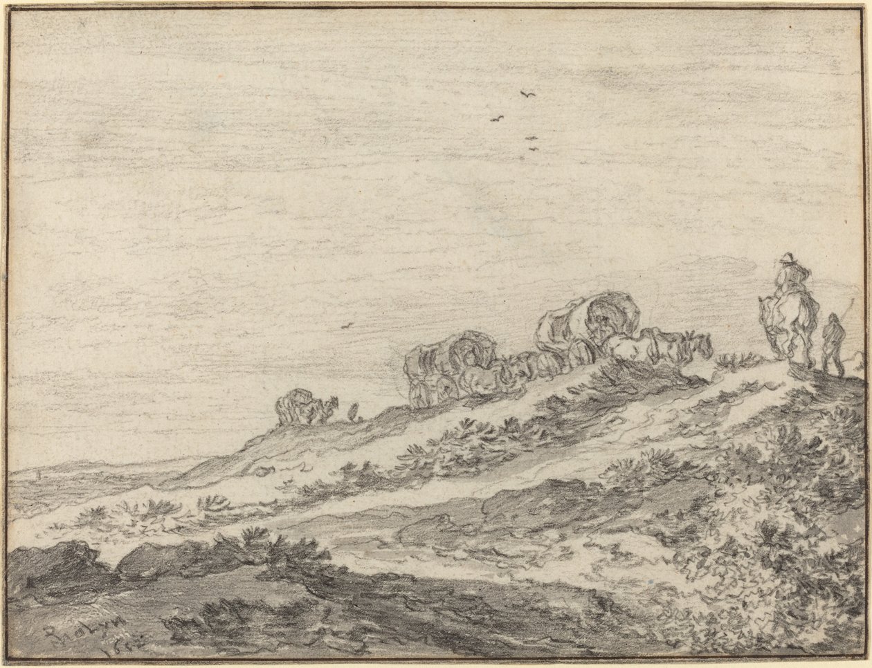 Resenärer längs Crest of a Hill av Pieter Molijn