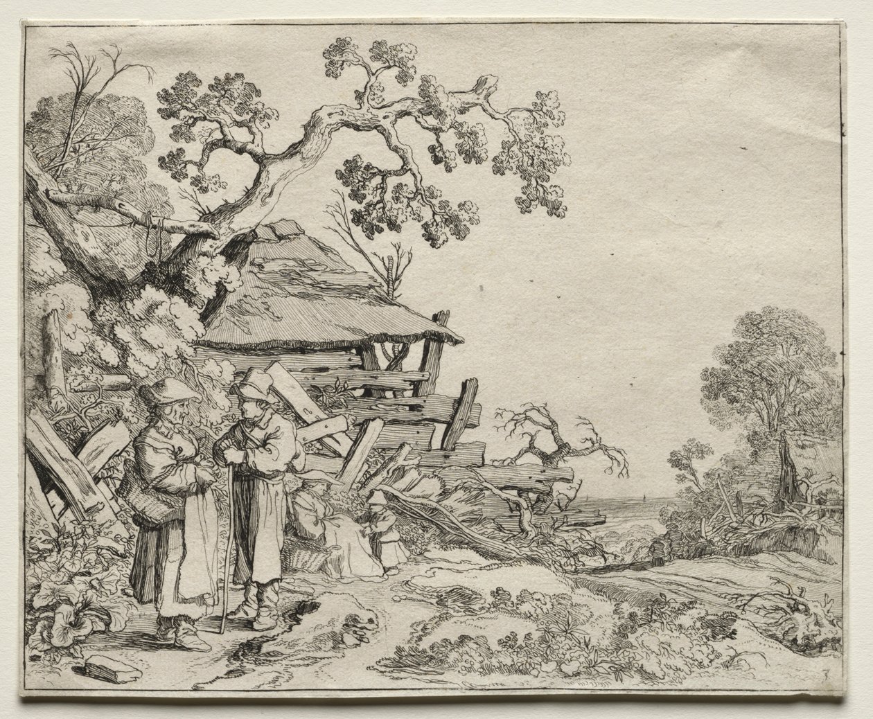 Landskap med två bönder som samtalar, 1626. av Pieter Molyn