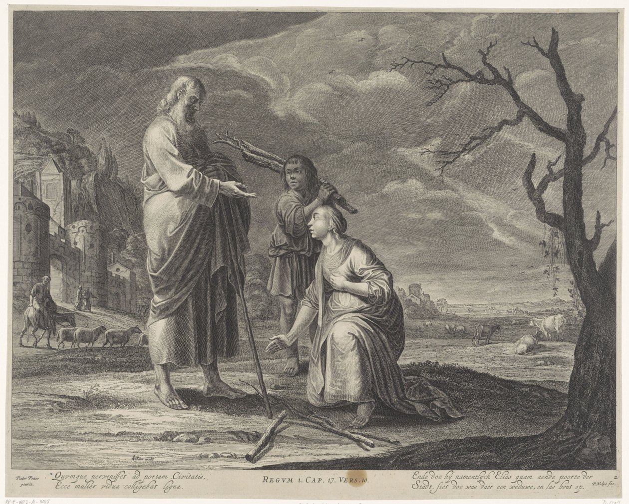 Elia och änkan i Sarfat Story of Elijah (serietitel) Royal Bible (serietitel) av Pieter Nolpe