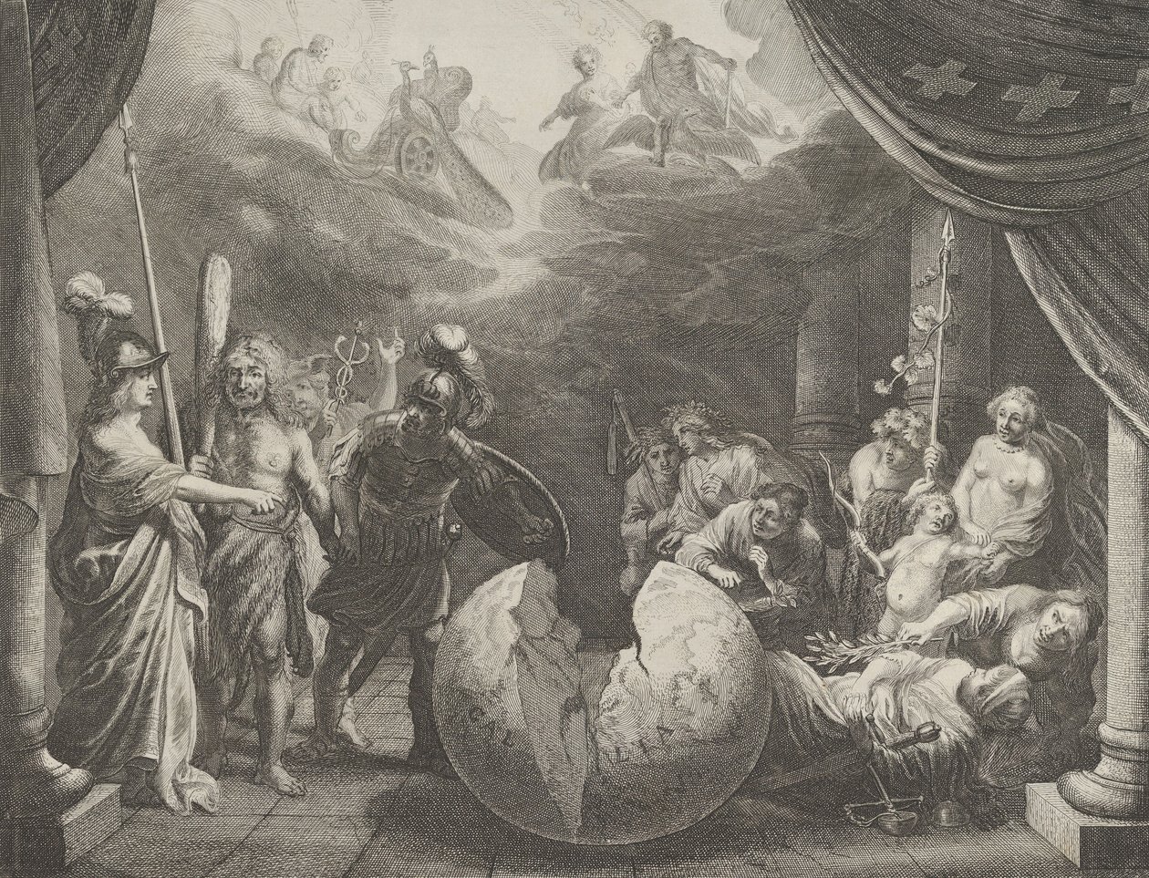 Plåt 11: Allegory on the Discord in France, från Caspar Barlaeus, Medicea Hospes, 1638. av Pieter Nolpe