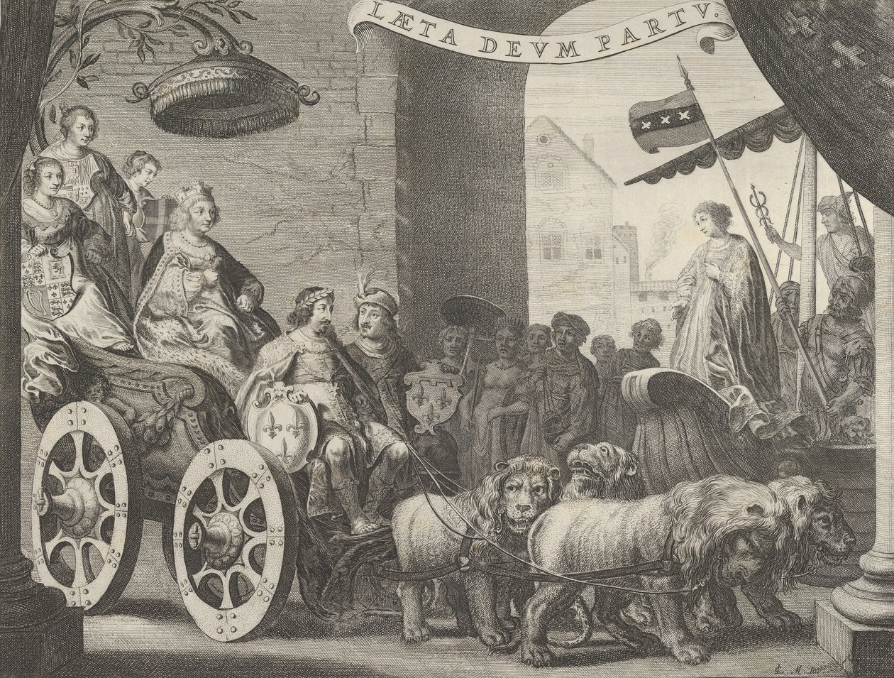 Plåt 5a: Marie de Medici som Berecynthia, från Caspar Barlaeus, Medicea Hospes, 1638. av Pieter Nolpe