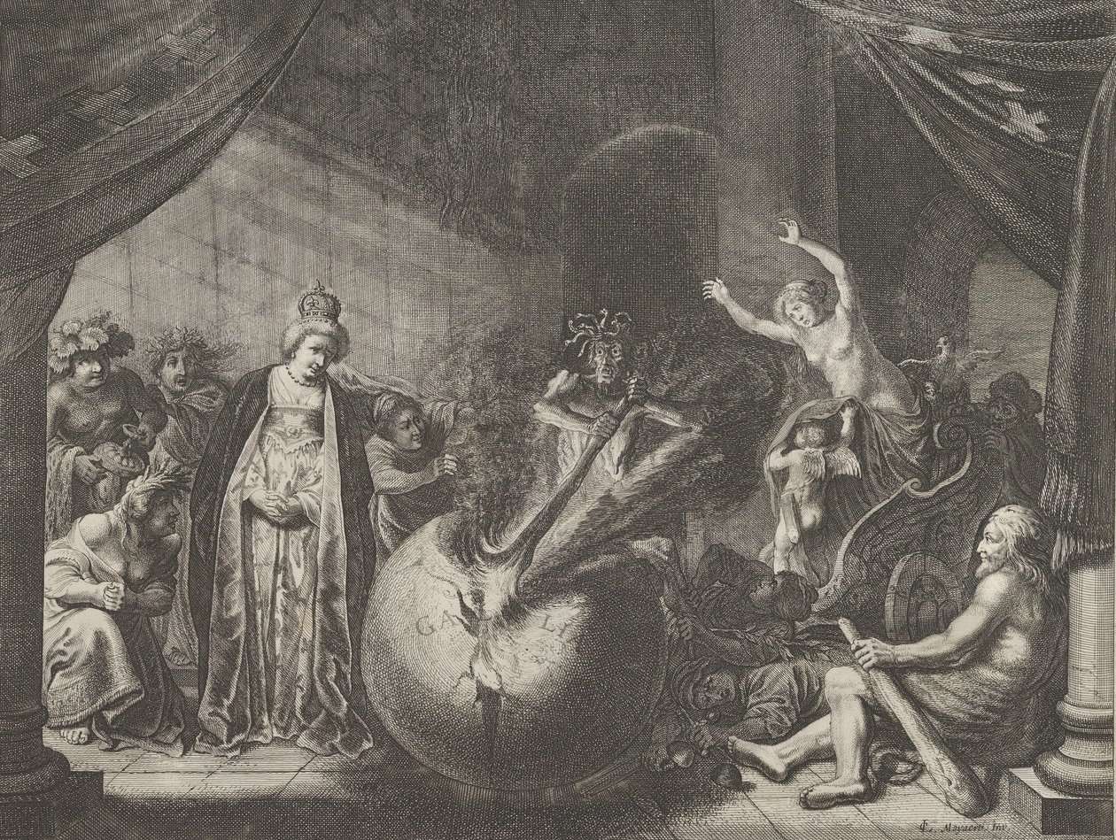 Platta 9: Allegory on the Discord in France, från Caspar Barlaeus, Medicea Hospes, 1638. av Pieter Nolpe