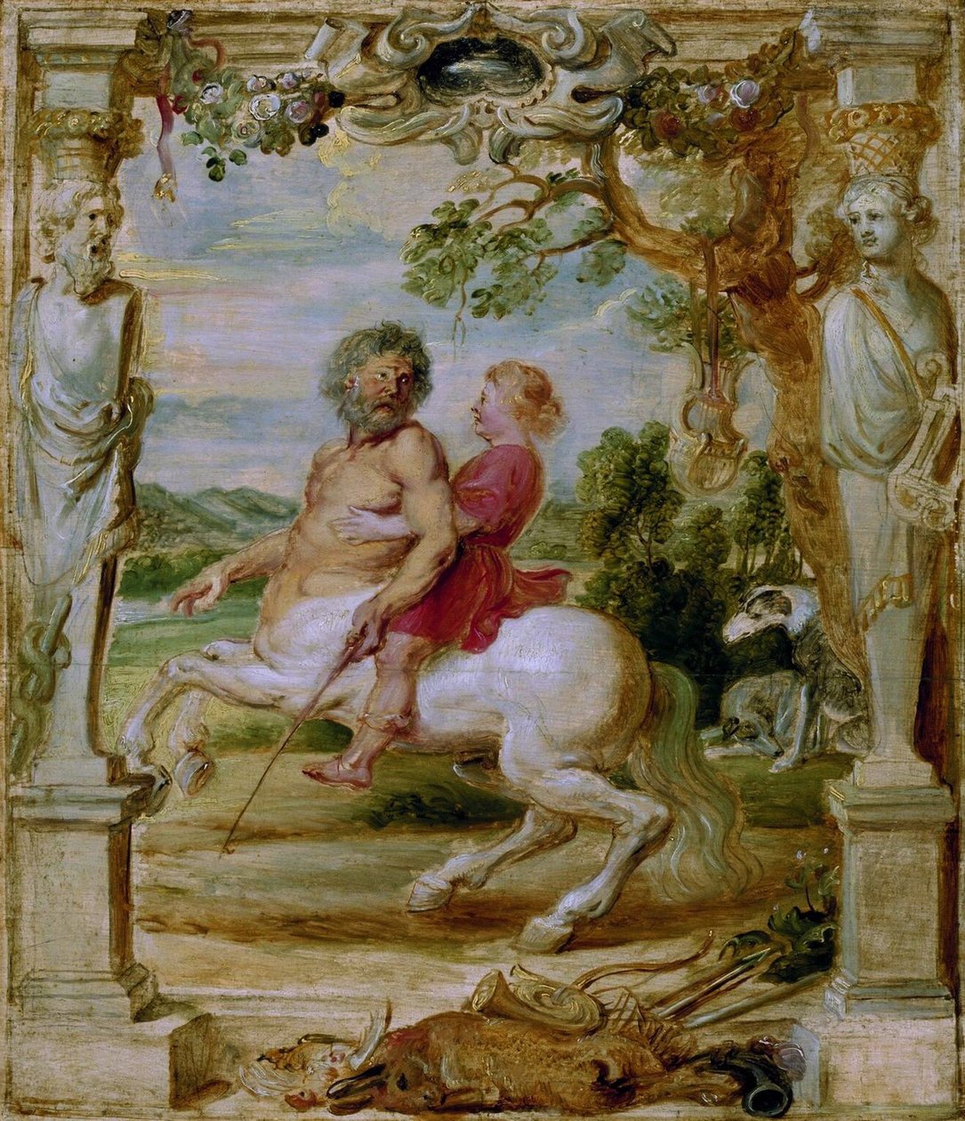 Akilles utbildad av kentauren Chiron, 1630-1635 av Peter Paul Rubens