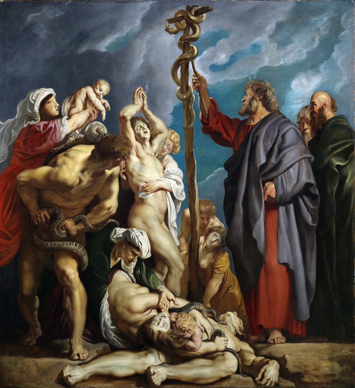 Moses och den bruna ormen, 1609-1610. av Peter Paul Rubens