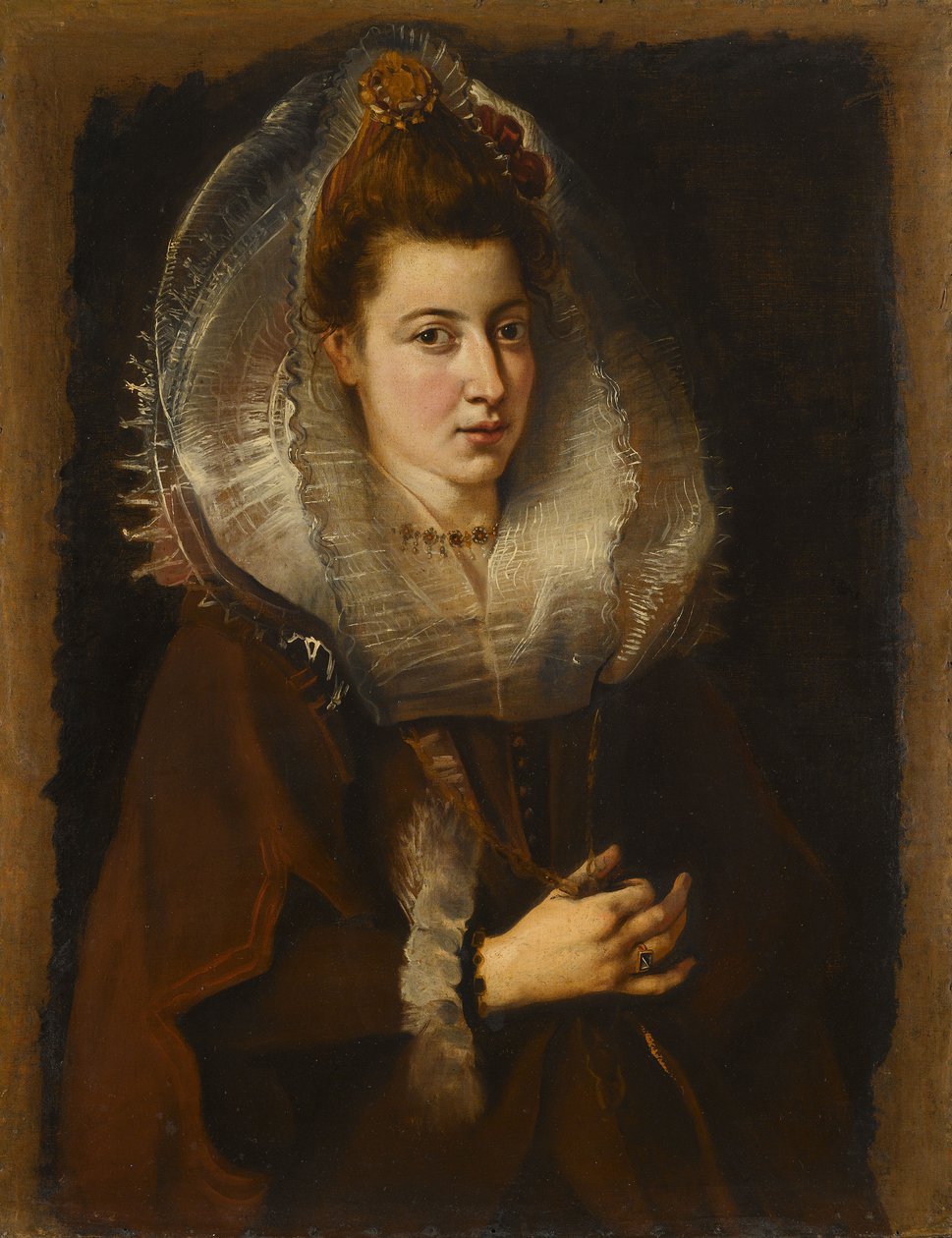 Porträtt av en ung kvinna med en kedja, 1605-1606. av Pieter Paul Rubens