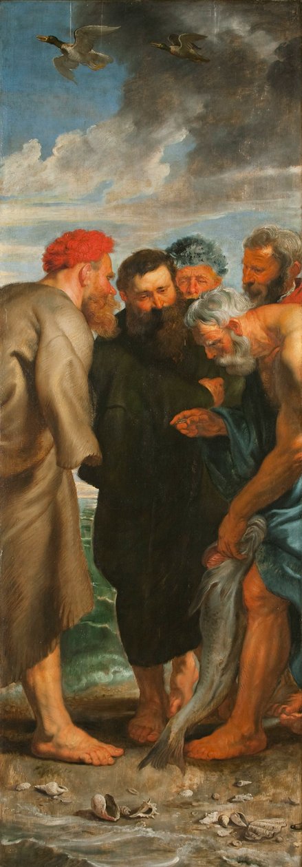 The Miraculous Draft of Fishes Triptych, vänster panel, 1618-1619. av Pieter Paul Rubens