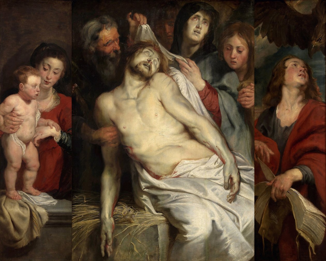 Klagovisan över den döde Kristus Kristus på halmen, 1618. av Peter Paul Rubens