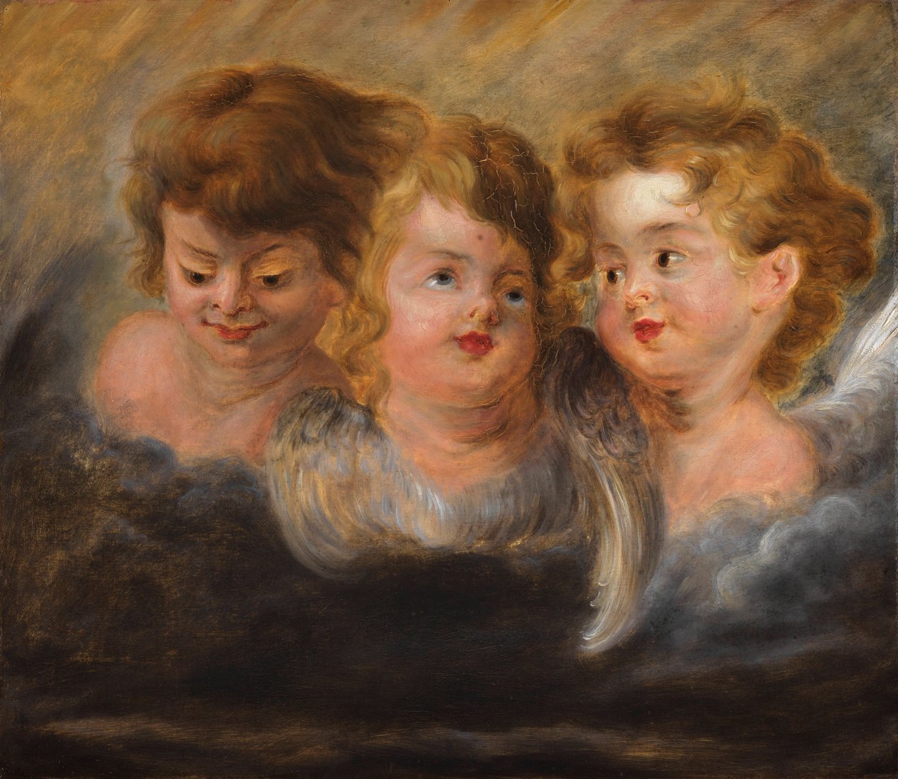 Tre änglahuvuden i molnen. av Pieter Paul Rubens