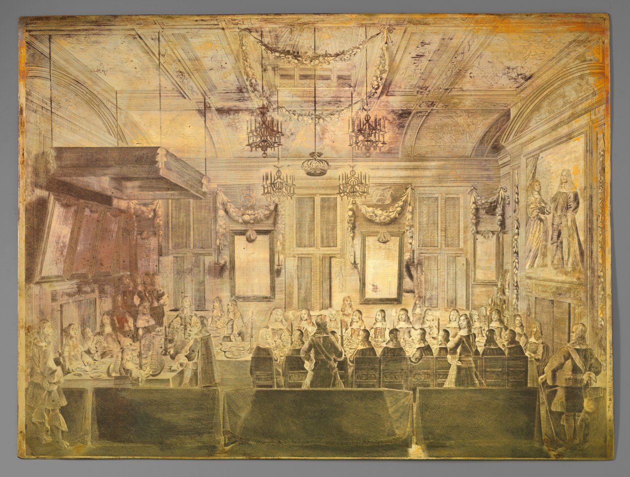 Avskedsmiddag för kung Charles II av England i Mauritshuis i Haag av Pieter Philippe