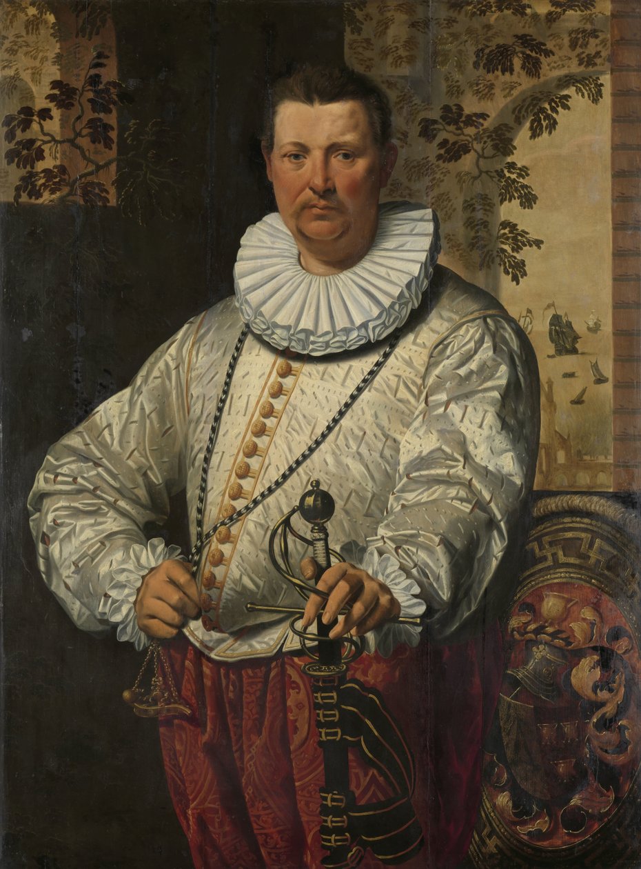 Porträtt av en holländsk amiral av flottan av Pieter Pietersz. (I) (circle of)