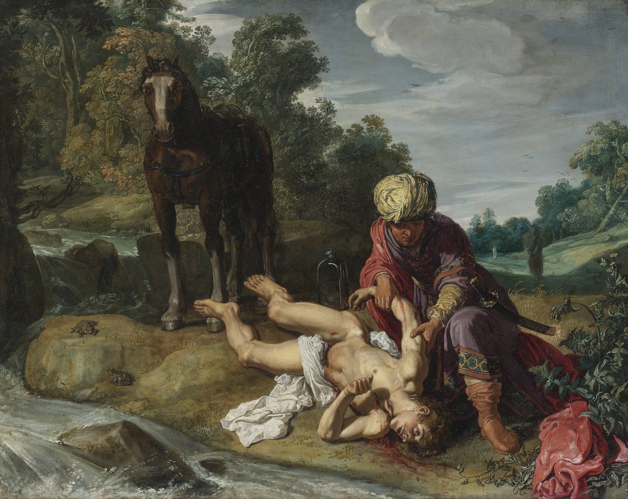Den barmhärtige samariten, ca. 1612 av Pieter Pietersz. Lastman