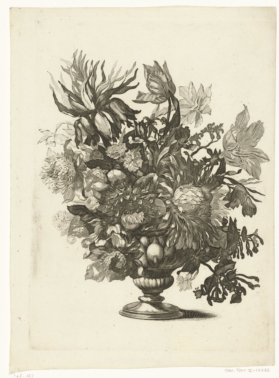 Glasvas med blommor Vaser med blombuketter (serietitel) av Pieter Schenk (I)