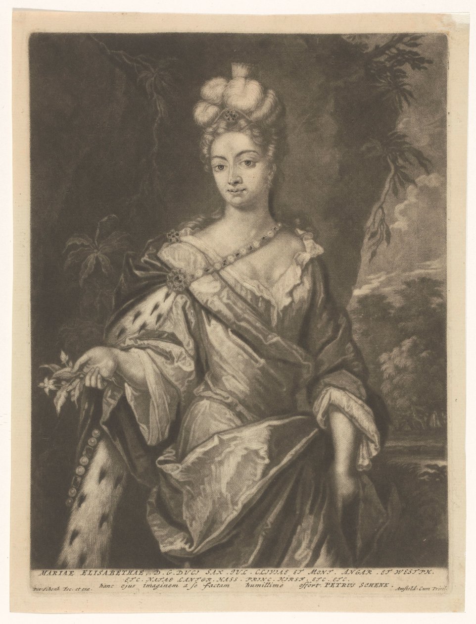 Porträtt av Maria Elisabeth av Hessen-Darmstadt av Pieter Schenk (I)