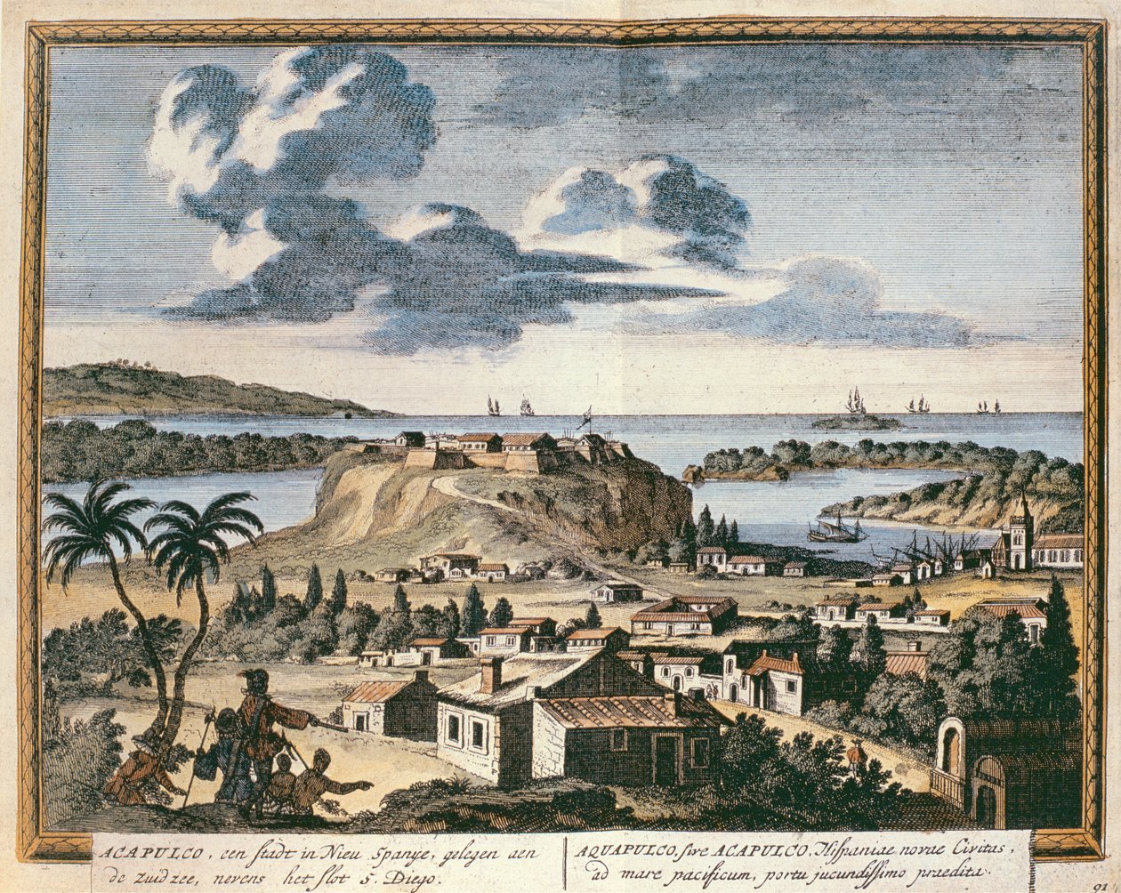 Vy över Acapulco, illustration från 
