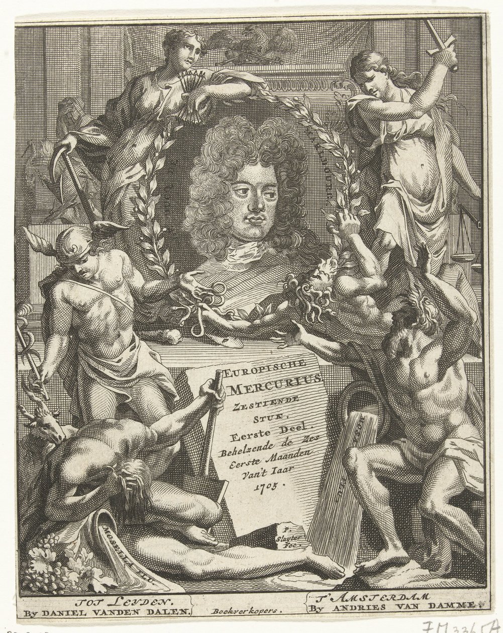 Titelsidan för European Mercury, 1705 av Pieter Sluyter
