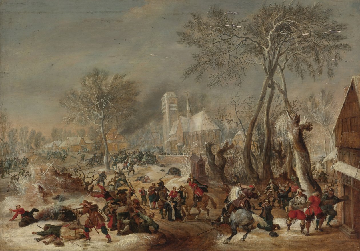 Säcken av en by av Pieter Snayers