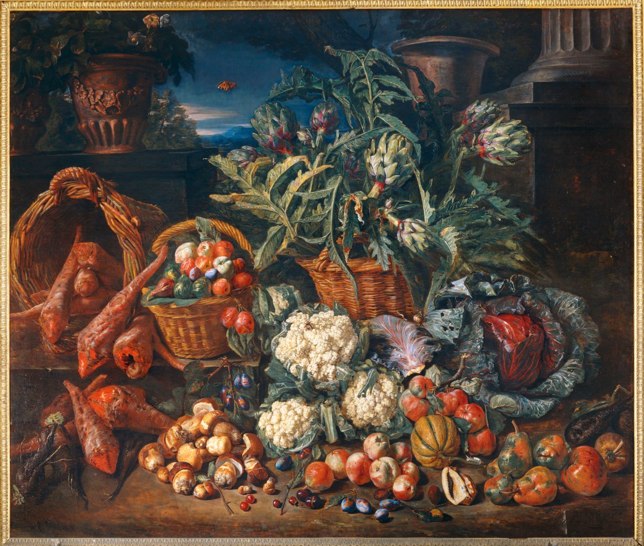 Nature morte: baljväxter och frukter - Stilleben: Grönsaker och frukter ... av Pieter Snyers