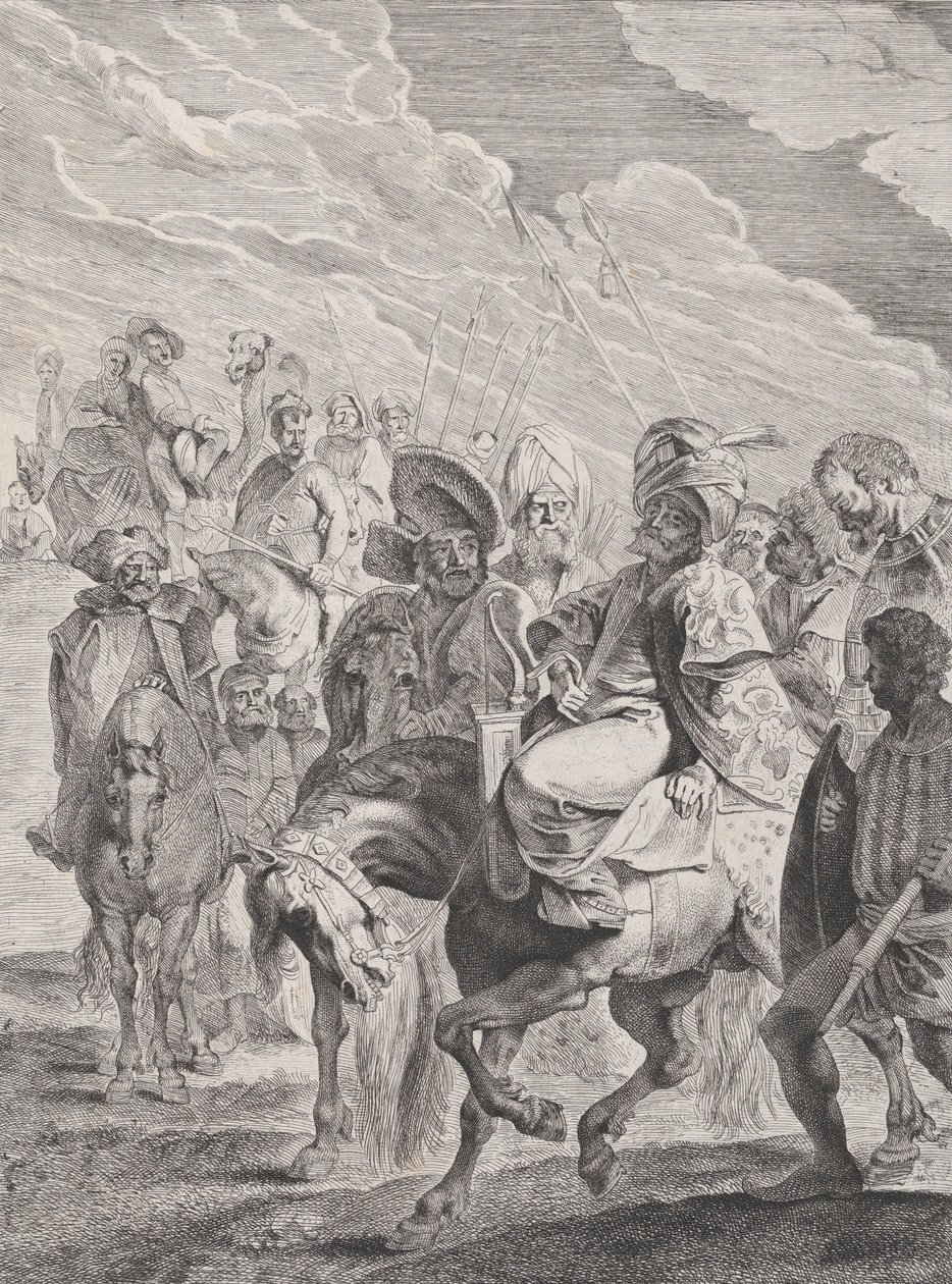 En turkisk prins till häst, ca. 1620-25. av Pieter Soutman
