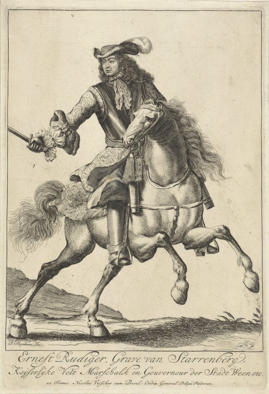 Ridsporträtt av Ernst Rüdiger från Starhemberg av Pieter Stevens (vermeld in 1689)